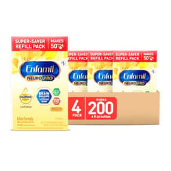 Enfamil NeuroPro Baby Formula, Infant Formula Nutrition, Triple Prebiotic Immune Blend, 2'FL HMO, & Expert-Recommended Omega-3 DHA, Perfect Choice for Baby Milk, Non-GMO, Refill Box, 31.4 Ounces (Pack of 4)