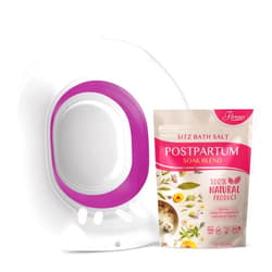 Fivona 2-in-1 Sitz Bath Soak Kit Over The Toilet Seat with Epsom Salt Blend with Essential Oils for Postpartum Care and Soothe Hemorrhoids - Ideal for Perineal Soaking and Fast Irritation Relief