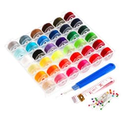 ilauke 36pcs Bobbins Sewing Thread Prewound Bobbin Thread with Bobbin Case, Assorted Colors Size A Class 15 Bobbins, Sewing Machine Bobbins for Brother/Singer/Babylock/Janome Sewing&Embroidery Machine