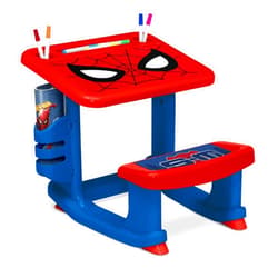 Delta Children Spider-Man Draw and Play Desk by Delta Children – Includes 10 Markers and Coloring Book, Blue