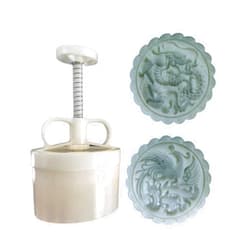 ZSYTF Dragon Phoenixs Mung Bean Cake Molds Set Cake Model Printed with Embossed Pastry Baking Tool Cookie Dessert Cutter Moon Cake Molds for Baking