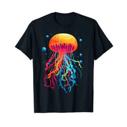 Jellyfish and Fish Aesthetic Tees Jellyfish Ocean Animal Scuba Diving Rainbow Jelly Fish T-Shirt