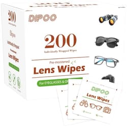 Dipoo 200 Count Lens Wipes for Eyeglasses, Eye glasses Cleaner Wipes Pre-moistened Individually Wrapped Sracth-Free Streak-Free EyeGlasses Lens Cleaning Wipes for Sunglass, Camera Lens, Goggles
