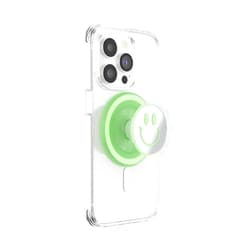 PopSockets Phone Grip with Expanding Kickstand, Compatible with MagSafe, Adapter Ring for MagSafe Included, Wireless Charging Compatible - Matcha Dew Happy Reflex