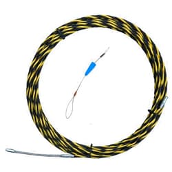 Ezitown Electrical 3 Core Three Strands Braid Nylon Fish Tape Diameter 6MM (50ft kit, yellow)