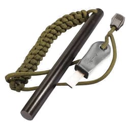 bayite 1/2 x 6 Inch Survival Drilled Flint Steel Fire Starter Ferrocerium Rod Kit with Striker-Pro Striker Paracord Landyard Handle Large