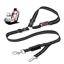 Crossarctic Dog Seat Belt, Updated Dual-Use Dog Seatbelt for Vehicle Headrests, Dog Car Leash for Dog car seat Cover - Bungee Retractable Adjustable for Your Pet, Pet Safety Car Harness