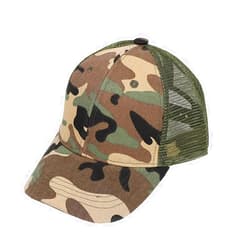 UUYYEO Camouflage Baseball Cap Hat Adjustable Mesh Peak Cap Children Summer Sun Cap Breathable Outdoor Sports Cap for Boys Girls Green