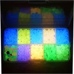 Tigofly 550 pcs/box 6mm Luminous Plastic Fishing Beads Round Fish Eyes Floating Lure Bait Fly Tying Beads Materials