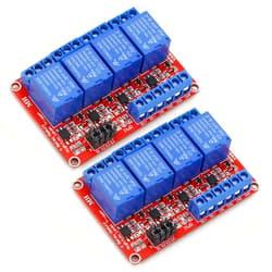 ANMBEST 2PCS 4 Channel 24V Relay Module with Optocoupler High or Low Level Trigger Expansion Board for Raspberry Pi Arduino