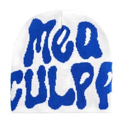 TaowaveWomen Beanie Y2k Hat,MEA Culpa Graphic Beanies Designs,Winter Hat Knit Skull Cap Gray Blue