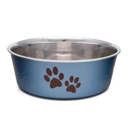 Loving Pets Bella Dog Bowls- Stainless Steel Dog & Cat Bowls - Spill Proof Dog Food Bowl, Cat Bowl, Puppy Essentials & Pet Supplies Great for Home & Travel (Medium 20-35 lbs, Blueberry)