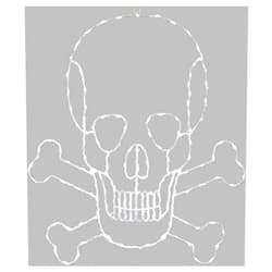 LEDUP MANUFACTURING GROUP LTD Ledup Manufacturing 9401195w-18t Halloween Skull & Crossbones Flat Wall Sculpture