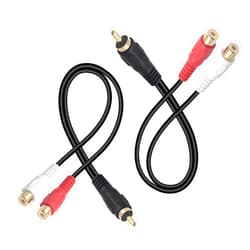 VCELINK RCA Y Splitter (8 Inch), 1 Male to 2 Female Stereo Audio Cable, Gold Plated Dual RCA Female Adapter for Subwoofer, Car Radio, Amplifier, TV, Digital Audio, 2 Pack