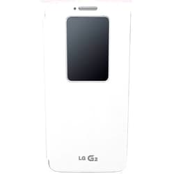 LG White QuickWindow Convenient Folio Flip Diary Case Cover for LG G2 (EXCLUDINGVerizon) [Sprint, Virgin Mobile, AT&T Only]