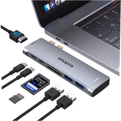 ZMUIPNG USB C Adapters for MacBook Pro 2020, MacBook Pro USB Adapter MacBook HDMI Multiport Dongle for MacBook Pro Air 2020-2018 with 4K HDMI, 2 USBB 3.0 Port, SD/TF, Thunderbolt 3 and USB C USB3.0 Data Port