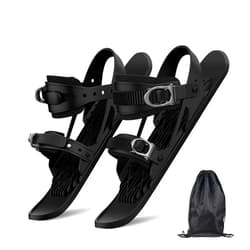 Sanpyl Mini Ski Skates for Snow, Short Mini Skating Ski Shoes Size Short Snowskates Snowblades Skiboards, Portable Ice Skates for Snow Winter Sports