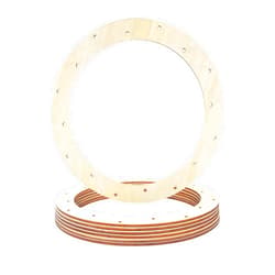 Cregugua 12 Inch 6 Pack Unfinished Wooden Wreath Rings Crafts Hanging Floral Hoop Garland Wood Wreath Frames for Home Decor (0.18 inch Thick,with 16 Holes)