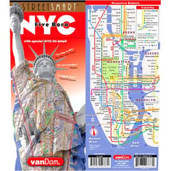Stephan Van Dam,illustrator,Editor,Stephan Van Dam;Stephan Van Dam StreetSmart NYC Five Boro Map by VanDam-Laminated pocket city street map w/ attractions in Metro NYC & all 5 boros of NY City: Manhattan, Brooklyn, ... ... new Subway Map – Folded Map 2025 Edition