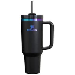 STANLEY Quencher H2.0 Tumbler with Handle and Straw 40 oz | Flowstate 3-Position Lid | Cup Holder Compatible for Travel | Insulated Stainless Steel Cup | BPA-Free | Black Chroma