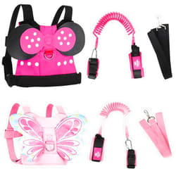 Lehoo Castle Toddlers Leash for Walking + Key Lock Design Anti Lost Wrist Link, 3 in 1 Baby Leash Kids Wrist Link for Toddlers, Safety Harness Belt Strap Wristband