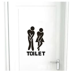 Bestjybt DIY Removable Washroom Toilet Bathroom WC Sign Door Accessories Wall Sticker Home Decor