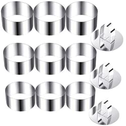 Patelai 12 Pieces Round Cake Mold Ring Stainless Steel Cake Mousse Mold Including Pushers 3.15 Inches Diameter