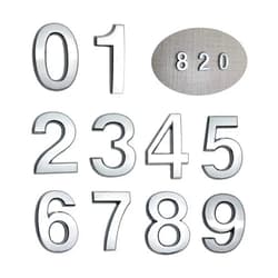 BigTong 10 Pcs 3D House Door Numbers Mailbox Numbers(0-9),2.75 Inch Self Adhesive Plastic Number Sticker for Hotel Apartment Room and Address Sign,(2.75 Inch 0-9,Silver)