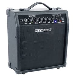 Rockville G-AMP 20 Watt Guitar Amplifier Dual Input Combo Amp Bluetooth/Delay