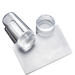 yueton Clear Jelly Soft Silicone Nail Art Stamping Stamper with Cap Scraper Image Plate Manicure Tools DIY Polish Kit