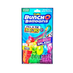 Bunch O Balloons Neon (3 Bunches) by ZURU, 100+ Rapid-Filling Self-Sealing Neon Colored Instant Water Balloons for Outdoor Family, Friends, Children Summer Fun (3 Bunches, 100 Balloons)