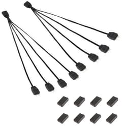 MEIRIYFA 5V 3 Pin ARGB Splitter Cable 1-to-4 Male 3 Pin Addressable RGB Splitter Extension Connector for MasterFan/MasterLiquid ARGB Series Support LED Sync Cable with Protective Cap 2 Pack