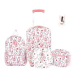 Travelers Club Kids' 5 Piece Luggage Travel Set, Bunny 5-Piece Set Bunny