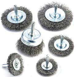 TILAX Wire Brush Wheel Cup Brush Set 6 Piece, Wire Brush for Drill 1/4 Inch Arbor 0.012 Inch Coarse Carbon Steel Crimped Wire Wheel for Cleaning Rust, Stripping and Abrasive, for Drill Attachment