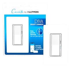 Lutron Caseta Smart Lighting Diva Smart Dimmer Switch w/ Wall Plate for LED Bulbs,, Works w/ Alexa, Apple Homekit, Google Home (Hub Required), 150W Single-Pole/3-Way, DVRFW-6L-WH-A, White