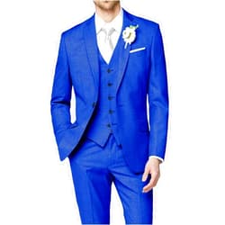HUUTOE Men's 3 Piece Suits Slim Fit Wedding Groomsmen Prom Business Suit One Button Blazer Jacket Vest Pants Tuxedo Set