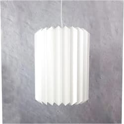 Studio pleat LLC Pillar L - pendant, origami paper lamp, geometric, white, modern, nursery, japandi, scandinavian design, ecofriendly, minimalist