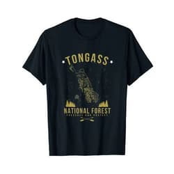 US National Parks and Forests Souvenirs TONGASS National Forest Shirt ALASKA Hiking Map Tee T-Shirt