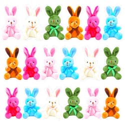 Elcoho 18 Pack Easter Plush Bunnies Stuffed Bunny Plush Toys Easter Baskets Filler Stuffers Easter Gift Plush Bunny Animals