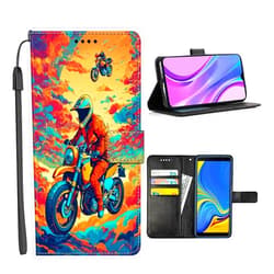DeweiDirect Wallet Case for Moto E13 E20 E30 E40 E22 E22S E32 E 2020 X30 Pro X40 X40 Pro with Motorcycle-ON-Art cc27，Multifunction Folio Pocket