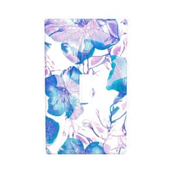 YIPOCH Light Switch Cover Purple Watercolor Flower- Outlet Covers Wall Plate Durable Single Rocker Light Switch Covers Decorative Wall Switch Plates Decor For Bedroom Home Kitchen Bathroom