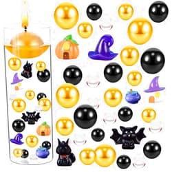 GERLOFU 6082Pcs Halloween Vase Filler Decor - Acrylic Pumpkin Floating Pearls Clear Water Gel Beads for Holiday Party Table Centerpieces Decoration (6082pcs)