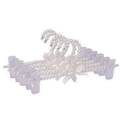 Aimeely Pack of 5 Pearl Clothes Pants Hangers Bowknot Beaded Wedding Home Shop Clothes Rack 2#