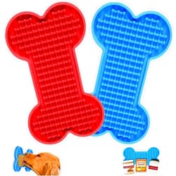 Petbank Lick Mat for Dogs Peanut Butter Licking Mats Slow Feeding Dog Bowl, Tattoo and Anxiety Reducer for Pet Food, Yogurt, Dog Bath, Dog Grooming and Dog Training - 2 Pack