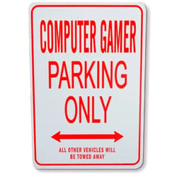 Funparkingsigns COMPUTER GAMER Parking Only - Miniature Fun Parking Signs