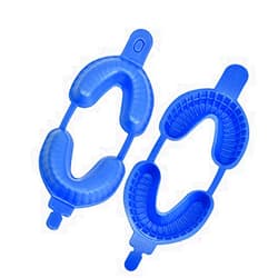 Annhua Dental Fluoride Disposable Dual Arch Trays for Gel or Foam (Large,Blue,50Pcs)