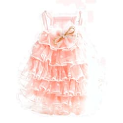 AZA Dog Wedding Dresses for Small Dogs Lolita Clothes Princess Skirt Cat Costume Lace Star Pet Girl Cute Coat Outfits Summer Costumes (S,Pink)