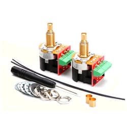 ToneShaper Solderless CTS Push/Pull Pot, 500K Audio Taper, DPDT, with Screwdriver and Hardware Kit, 1/4 Inch Shaft for Guitar Electronics - 2-Pack