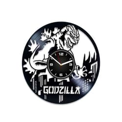 DecorStudioUA Kovides King of Monsters Vinyl Clock Movie Wall Clock Large Birthday Gift Vinyl Record Wall Clock Xmas Gift