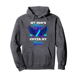 Suicide Prevention Awareness - DressedForDuty My Son's Wings Cover My Heart Suicide Prevention Awareness Pullover Hoodie